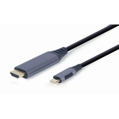 Gembird CC-USB3C-HDMI-01-6, 1,8 m, USB Tip-C, HDMI Tip A (Standard), Muški, Ženski, Ravni