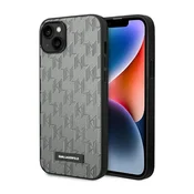 Karl Lagerfeld Etui Karl Lagerfeld Saffiano Mono Metal Logo za iPhone 14 Plus - sivo