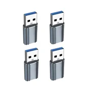 INF USB-C ženski na USB 3.0 moški, 4-pack, 5Gbps, ABS+aluminij Gray, (5000276615)