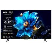 TCL 4K QLED TV 75P71K, Google TV, Dolby Vision & Atmos - TCL - 74.8 - Krtačen kovinski sprednji del - 1666/1035/347 mm - 22,9 kg (brez stojala) - 24 - F - Avtera