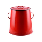 Lonec za mast z emajlirano površino 30L 30cm rdeče barve 54255