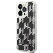 Karl Lagerfeld Etui Karl Lagerfeld Liquid Glitter Monogram za iPhone 14 Pro Max - črno