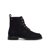 Tommy Hilfiger Gležnjarji Enamel Flag Suede Lace-Up Boot FW0FW09681 Mornarsko modra