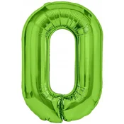 Rojstnodnevni balon številka 0, zelen, 100 cm