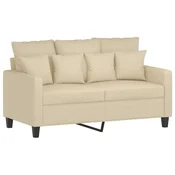 Vidaxl Kavč dvosed krem 120 cm blago