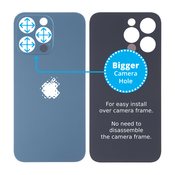 Apple iPhone 13 Pro - Steklo zadnjega ohišja s povečano odprtino za kamero (Blue)