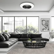 LED prigušiva plafonska lampa sa ventilatorom ARIA LED/38W/230V crna/bela +daljinski upravljac