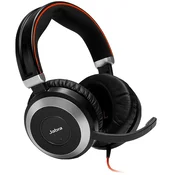 JABRA EVOLVE 80 UC Duo headset only with 3.5mm Jack (without USB Controller), headband, discret boomarm, active Noise Cancellation, Listen-In