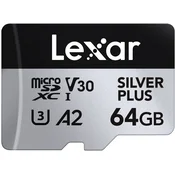 Memorijska kartica Lexar - High-Performance SILVER PLUS, 64GB, microSDXC, UHS-I