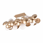 Bela/zlata stropna svetilka s steklenim senčnikom 76x22 cm Bubble – Trio Select