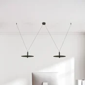 Zambelis LED-visoka svetilka 23227, črna, premer 35 cm, z dvema svetilnima telesi, - Dnevna soba/jedilnica - Sodobni - mat črna - Aluminij
