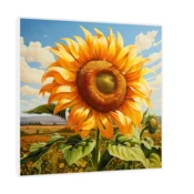 Canvas Slika na platnu Usamljeni cvet, Sa ramom, 60 x 60 cm, Beli
