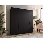 Garderobna omara Hartford 605 (Črna) Črna, 202x200x52cm, Vrata omareVrata omare: S tečaji