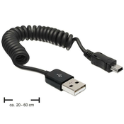 Delock kabel USB 2.0 A muški > USB mini muški, upleteni kabel