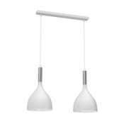 Luster na sajli NOAK 2xE27/15W/230V bela/hrom