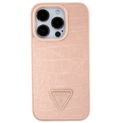 Guess zaščitni ovitek Croco Metal Logo Pink, Iphone 15