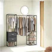 Songmics Oprta garderobna omara za oblačila 40x150x180 cm črna