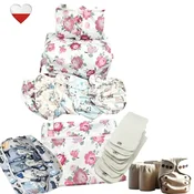 shumee Komplet plenic za večkratno uporabo PEONY mikroflis plenice NappiMe