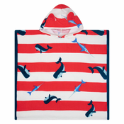 SWIMM ESSENTIALS ponco za plažu Red White Whale 65 x 65 cm 2020SE275