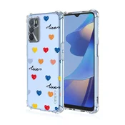 SEAHAI ovitek za OPPO A54s/A16/A16s - Prozoren TPU ovitek z barvitimi srčki Love