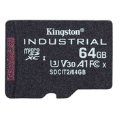 Kingston MicroSDXC 64 GB microSDXC Industrial C10 A1 pSLC Kartica v enem paketu