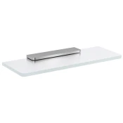 Steklena polica 200 mm, krom/mrzlo steklo - Chrome - 200x21x100 mm - Sapho - PIRENEI - Steklo; zlitina - 200 - Polica - Kvadratni - 200 - 21 - 100 - 14