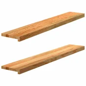Prozorske klupice 2 kom svijetlosmede 120x20x2 cm masivne hrast