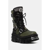 New Rock delovni čevlji ženski usnjeni NOMADA VERDE + CRUST NEGRO + IMPERFECT TOWER NEGRO TORNILLOS