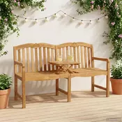 vidaXL Ročno izrezljana klop z rose Naravna 155 x 60 x 94 cm