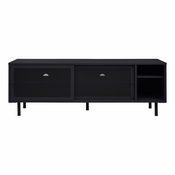 Črna kovinska TV omarica 160x55x45 cm Veep – Unique Furniture