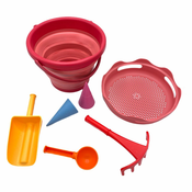 CompacToys Set 7v1 za peskovnik in plažo CompacToys - rdeč
