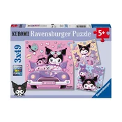 Sestavljanka Ravensburger Kuromi on Tour - 3 × 49 kosov (12004332)