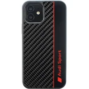 Maska Audi Carbon Fiber Stripe iPhone 12/12 Pro 6,1 crna tvrda futrola AUS-TPUPCIP12P-R8/D1-BK (AUS-TPUPCIP12P-R8/D1-BK)
