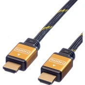 ROLINE Roline HDMI priključni kabel HDMI-A  vtič 20.00 m črna\, zlata 11.04.5564 dvojno oklopljen\, pozlačeni konektorji HDMI kabel, (20419181)