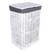 Gockowiak Pletena košara 48x36x66 cm - 114L - bela in siva