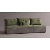 Casa Padrino luxury sofa green/anthracite 240 cm - Modular weatherproof concrete sofa