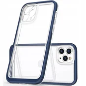 Hybrid Armor Clear 3v1 ovitek za iPhone 12 Pro z modrim okvirjem