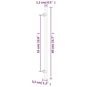 Greatstore Ročaji za omarico 5 kosov črni 320 mm nerjaveče jeklo