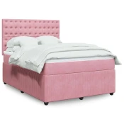 vidaXL vidaXL Box spring postelja z vzmetnico roza 140x190 cm žamet, (21309570)