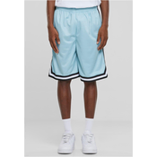 Mens Stripes Mesh Shorts - Ocean Blue/Black/White