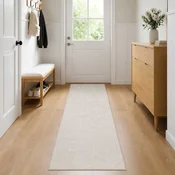 vidaXL Preproga Krem 50 x 250 cm 100% poliester 3 mm Pralna