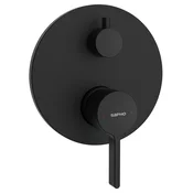 ICONIC concealed shower mixer tap, 2 outlets, black matt - Črna mat barva - Sapho - ICONIC - 72 - Medeninasti - Vzvod - Krožni - Vrtljivo - 150 - 150 - 14