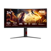 AOC monitor CU34G4Z 34 zakrivljeni brzi VA, 3440×1440, 240Hz, 1500R, 1ms, HDR400, adaptivna sinhronizaci?a, 2×HDMI 2.1, 1×DP 1.4, USB hub, ergonomski, crni