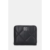Calvin Klein Denarnica Quilted Square Zip Around LV04F1121G Črna