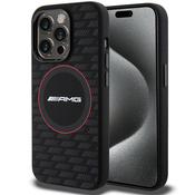 AMG silikonski karbon vzorec MagSafe - etui za iPhone 15 Pro (črn)