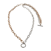 Two-tone layered necklace - gold and silver colors