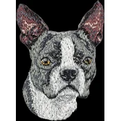 shumee Bostonski terier, bostonski bulterier - našitek v obliki psa, vezeni našitek, edinstvena dekoracija nahrbtnika znamke Art-Dog