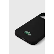 Maska Lacoste tekuce silikonsko mikrovlakno MagSafe kucište s krokodil logom za iPhone 15 crno (LCHMP15SSLOK)