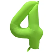Amscan Folija balon za rojstni dan številka 4 - neonsko zelen 86 cm