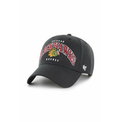 Kapa s šiltom 47 brand NHL Chicago Blackhawks črna barva, H-BRDFL04CTP-BK
